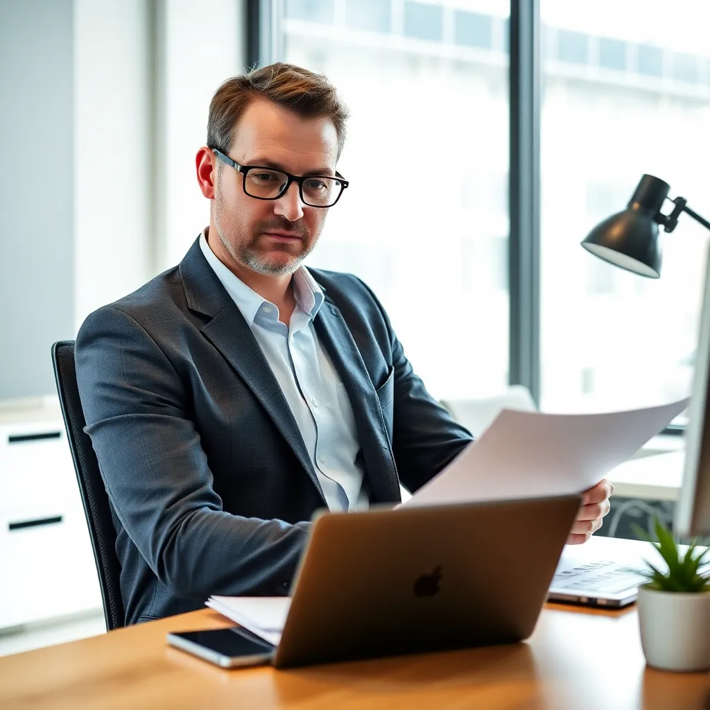 Ondernemer die doelgericht werkt aan strategisch plan