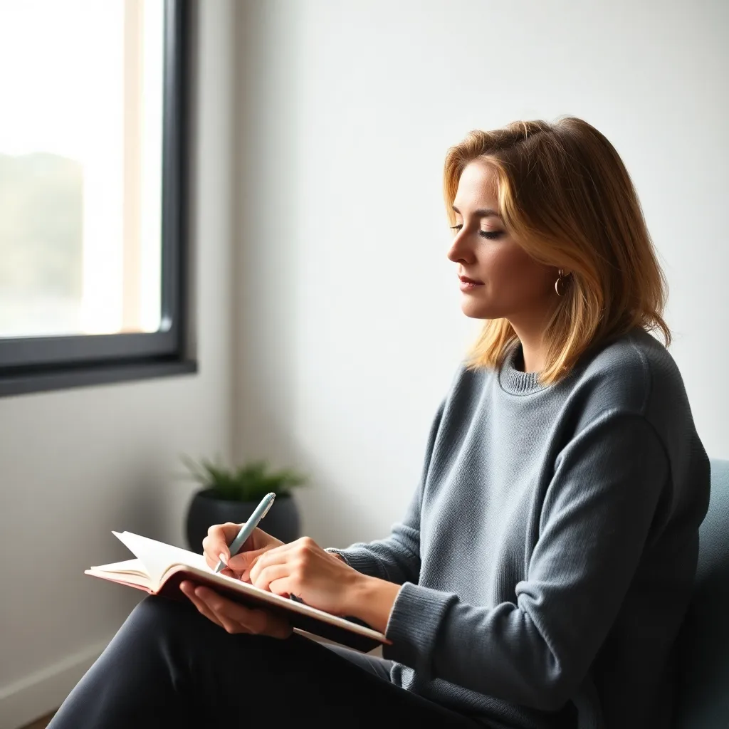 Persoon die mindfulness beoefent in rustige professionele omgeving