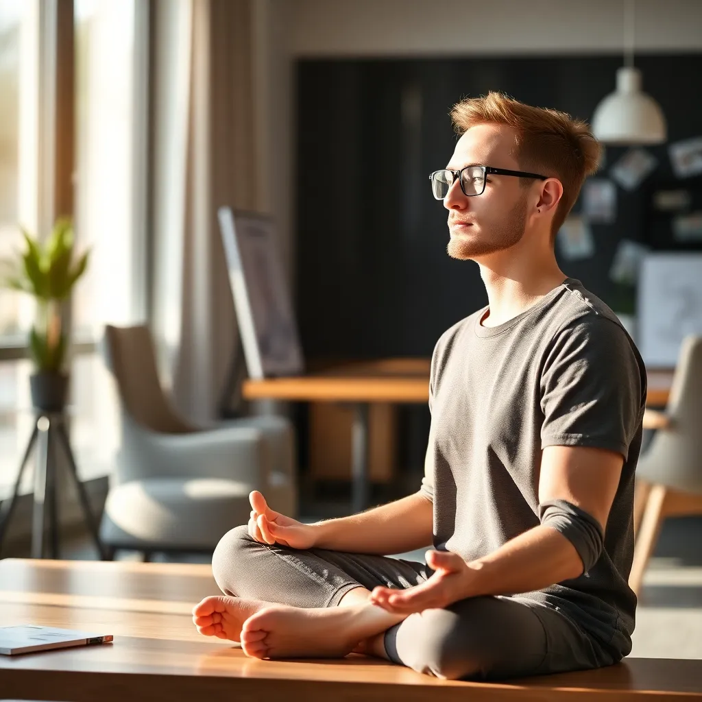 Persoon die visualisatietechnieken integreert in dagelijkse routine