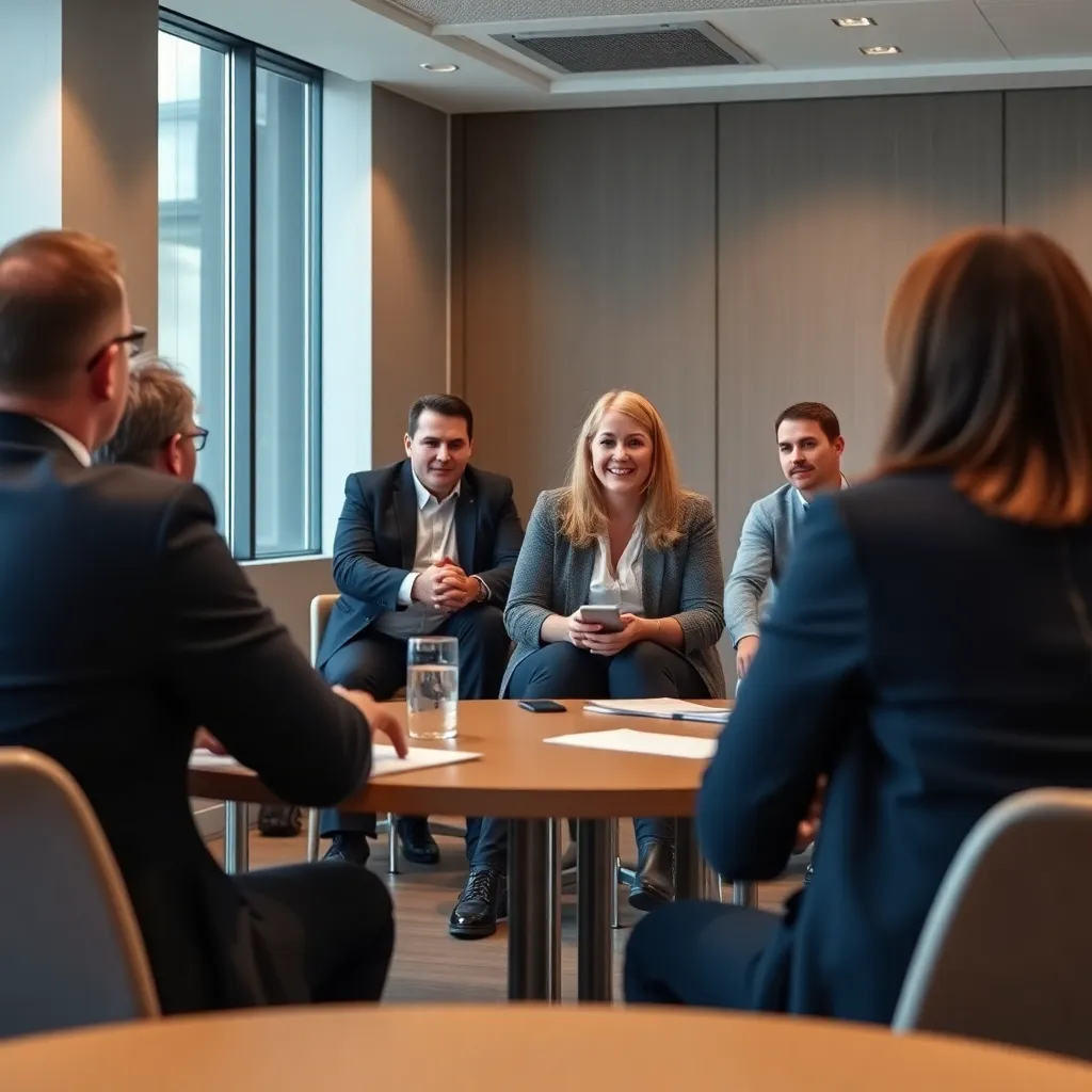 Nederlandse ondernemer werkt strategisch aan doelen in modern kantoor